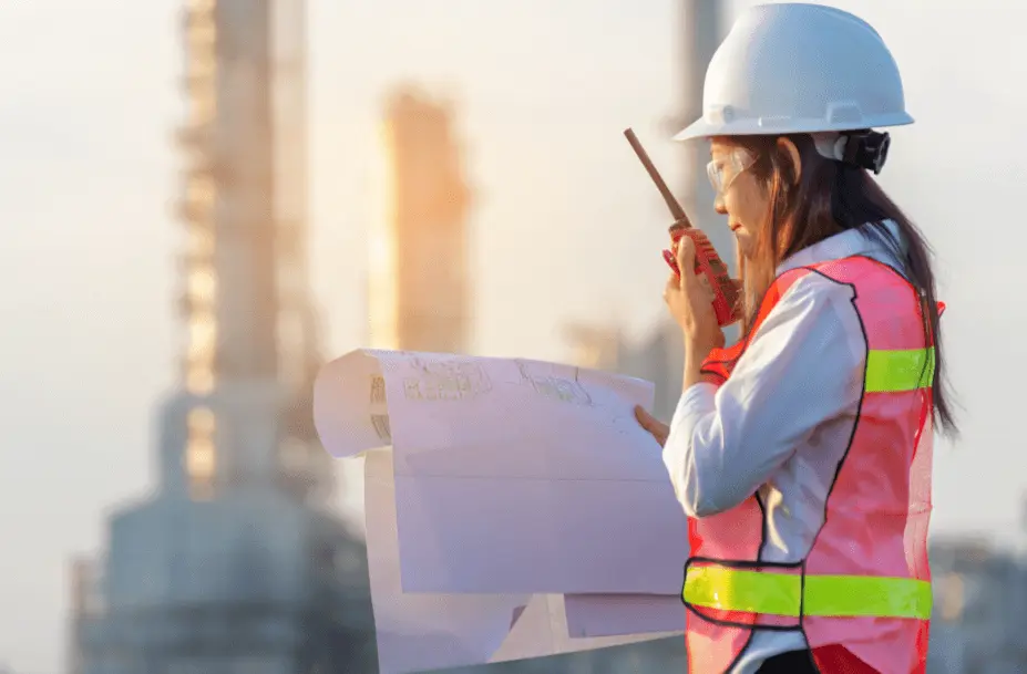 person-walkie-talkie Person using walkie talkie